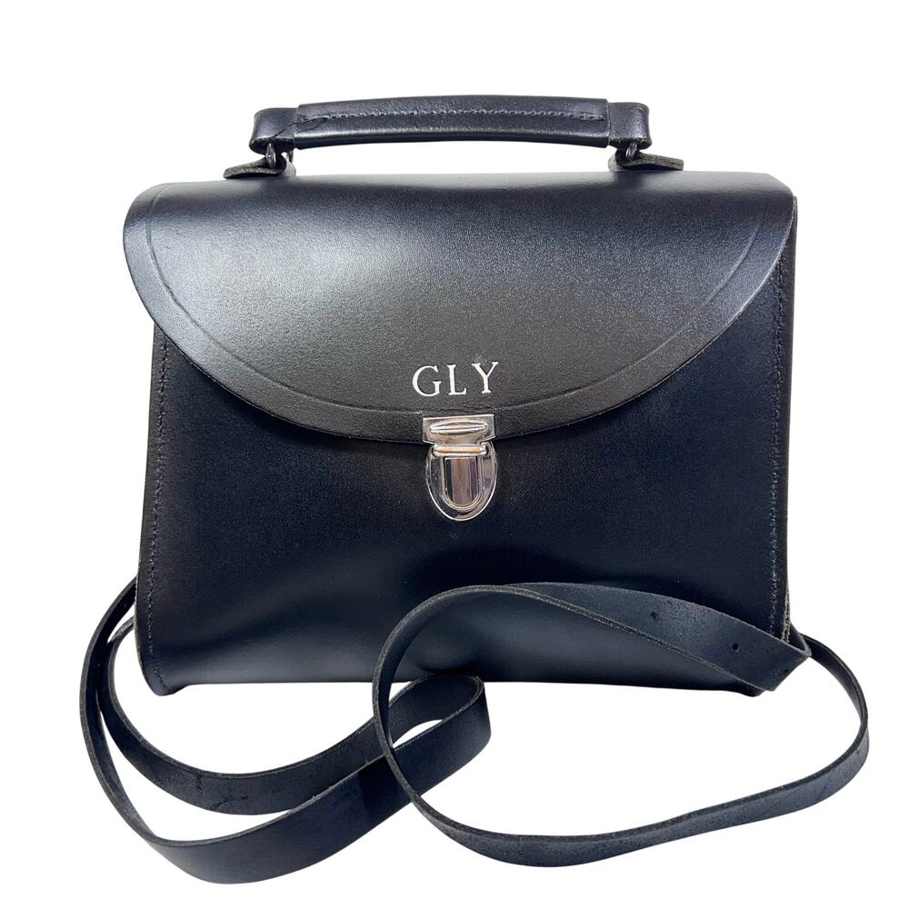 The Cambridge Satchel Company Poppy Grab Bag Mini Top Handle Black Leather